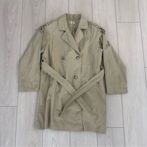 Zara Girls Double-Breasted Trench Coat
